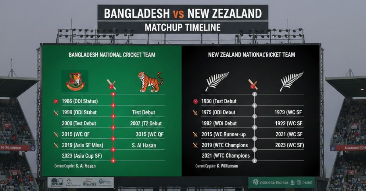 Bangladesh National Cricket Team vs New Zealand National Cricket Team Timeline